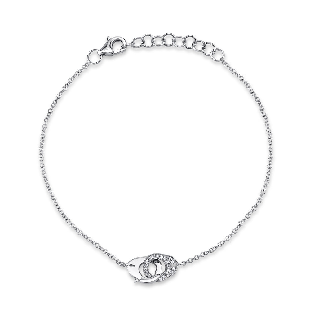 0.05Ct 14K W/G Diamond Handcuff Bracelet