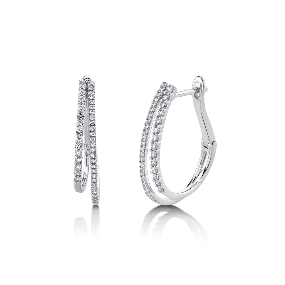 0.44Ct 14K W/G Diamond Hoop Earring
