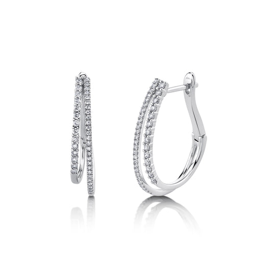 0.44Ct 14K W/G Diamond Hoop Earring