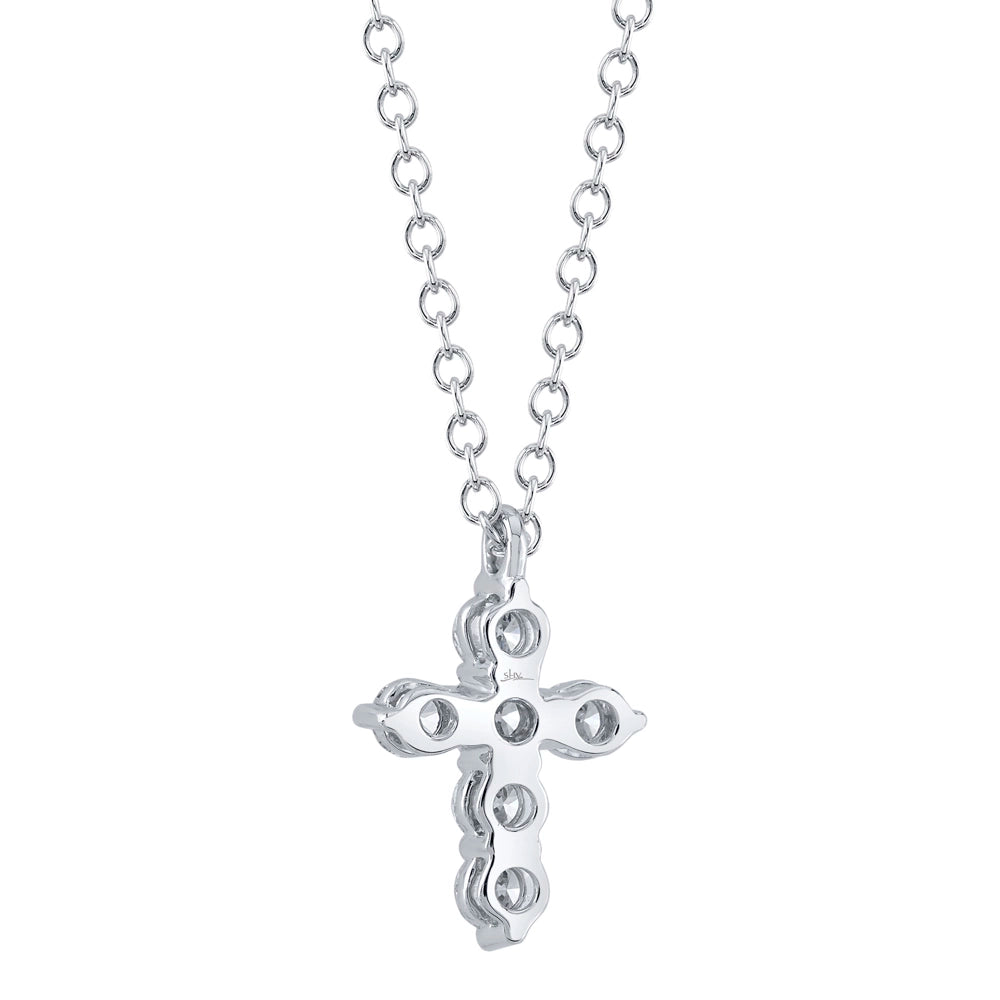 0.25Ct 14K W/G Diamond Cross Necklace