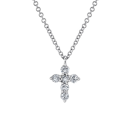 0.25Ct 14K W/G Diamond Cross Necklace