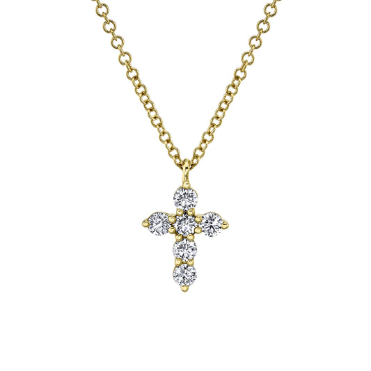 0.25Ct 14K Y/G Diamond Cross Necklace