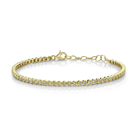 0.55Ct 14K Y/G Diamond Bezel Tennis Bracelet