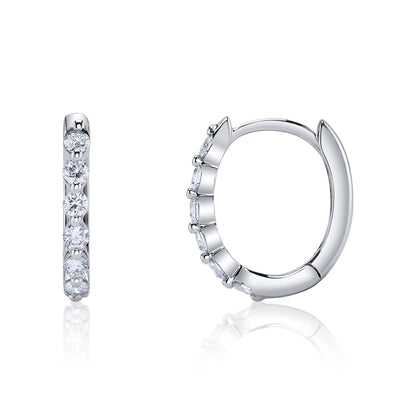 0.26Ct 14K W/G Diamond Oval Huggie Earring