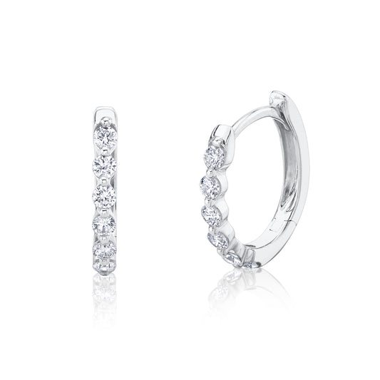 0.26Ct 14K W/G Diamond Oval Huggie Earring