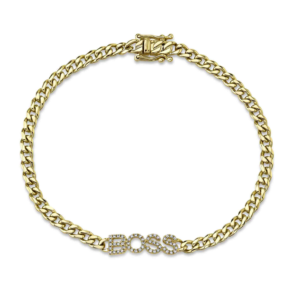 0.13Ct 14K Y/G Diamond "Boss" Link Bracelet