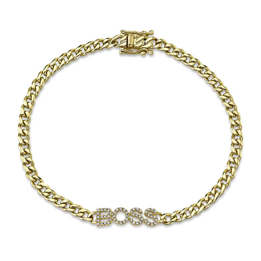 0.13Ct 14K Y/G Diamond "Boss" Link Bracelet