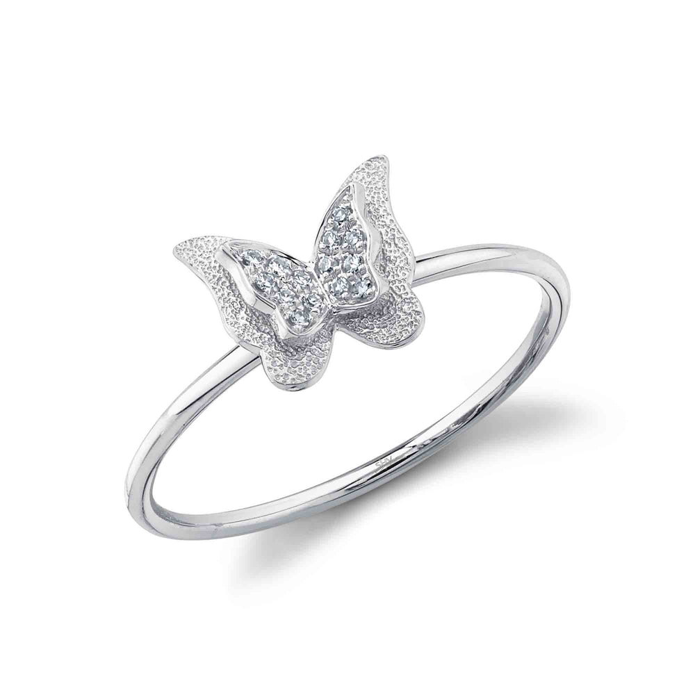 0.04Ct 14K W/G Diamond Butterfly Ring