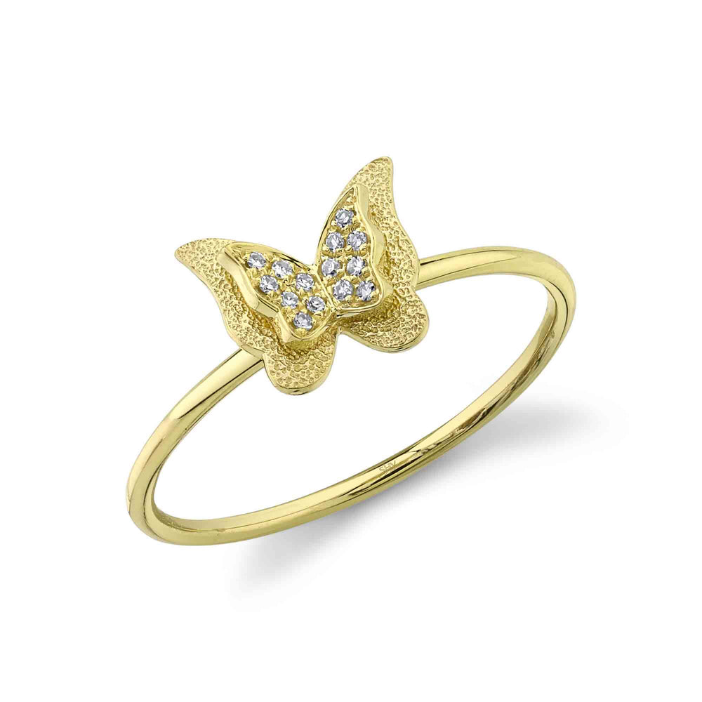 0.04Ct 14K Y/G Diamond Butterfly Ring
