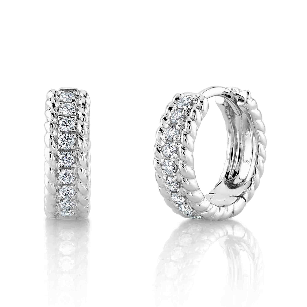 0.18Ct 14K W/G Diamond Huggie Earring
