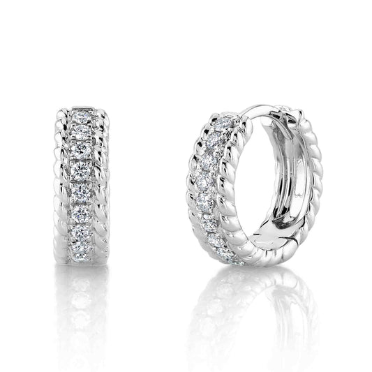 0.18Ct 14K W/G Diamond Huggie Earring
