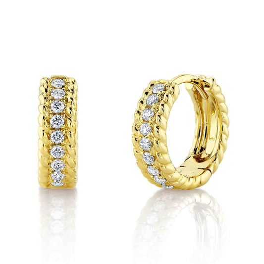 0.18Ct 14K Y/G Diamond Huggie Earring