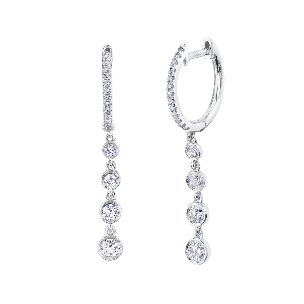 0.45Ct 14K W/G Diamond Bezel Earring
