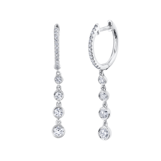 0.45Ct 14K W/G Diamond Bezel Earring