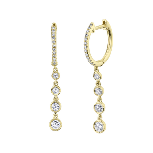 0.45Ct 14K Y/G Diamond Bezel Earring