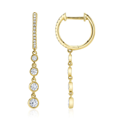0.45Ct 14K Y/G Diamond Bezel Earring