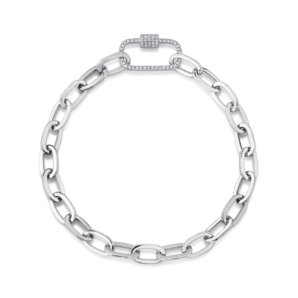 0.23Ct 14K W/G Diamond Paper Clip Link Bracelet