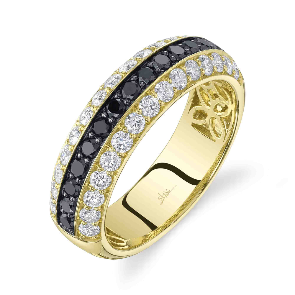 1.87Ct 14K Y/G Black & White Diamond Men's Band