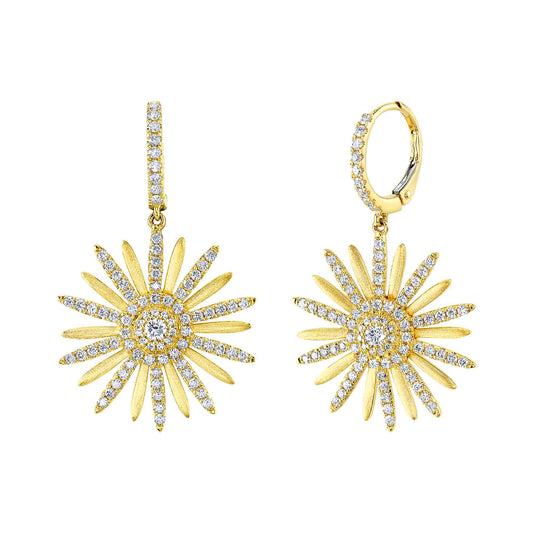 1.10Ct 14K Y/G Diamond Flower Earring