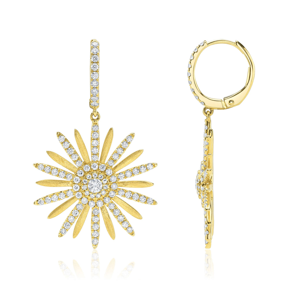 1.10Ct 14K Y/G Diamond Flower Earring