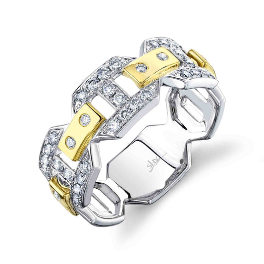 0.65Ct 14K2T W/Y Diamond Men's Ring
