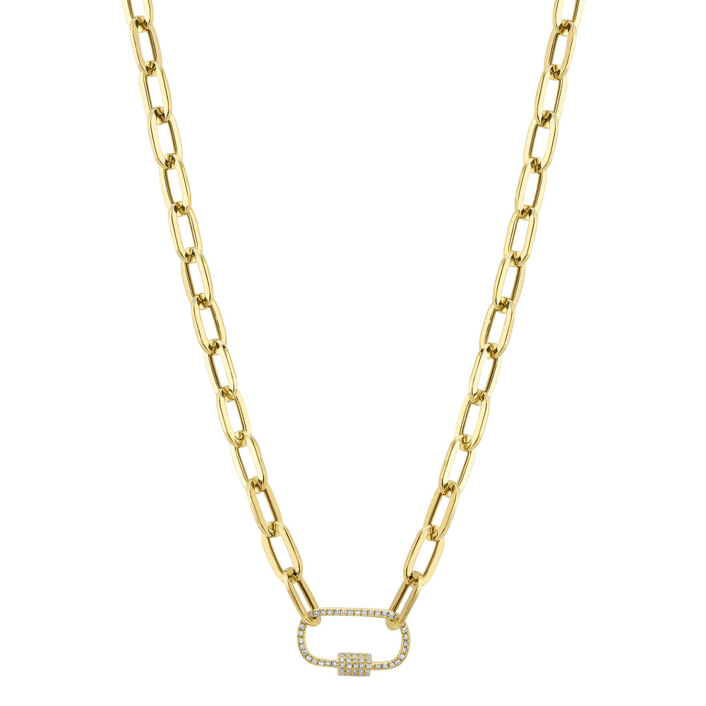 0.23Ct 14K Y/G Diamond Paper Clip Link Necklace