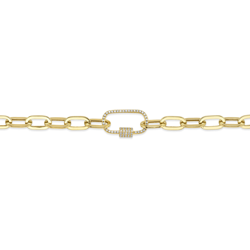 0.23Ct 14K Y/G Diamond Paper Clip Link Necklace