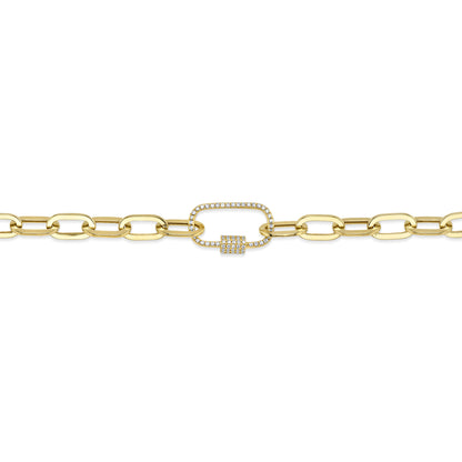 0.23Ct 14K Y/G Diamond Paper Clip Link Necklace