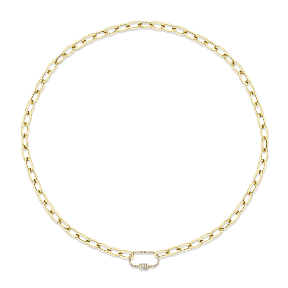 0.23Ct 14K Y/G Diamond Paper Clip Link Necklace
