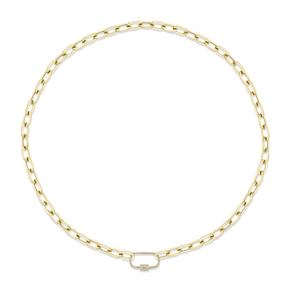 0.23Ct 14K Y/G Diamond Paper Clip Link Necklace