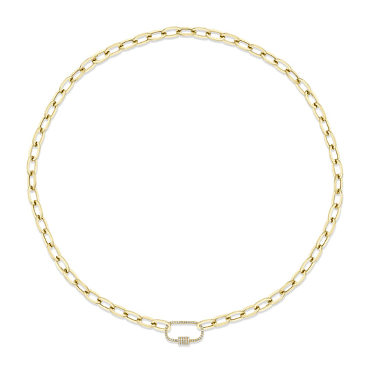0.23Ct 14K Y/G Diamond Paper Clip Link Necklace