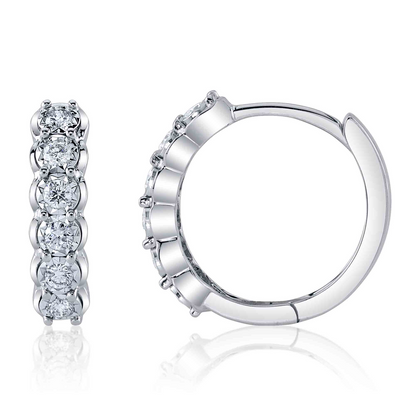 0.23Ct 14K W/G Diamond Huggie Earring