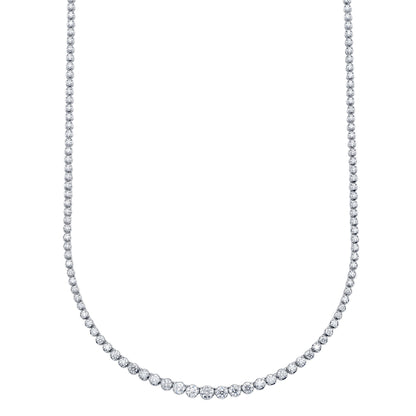 4.73Ct 14K W/G Diamond Crown Setting Tennis Necklace