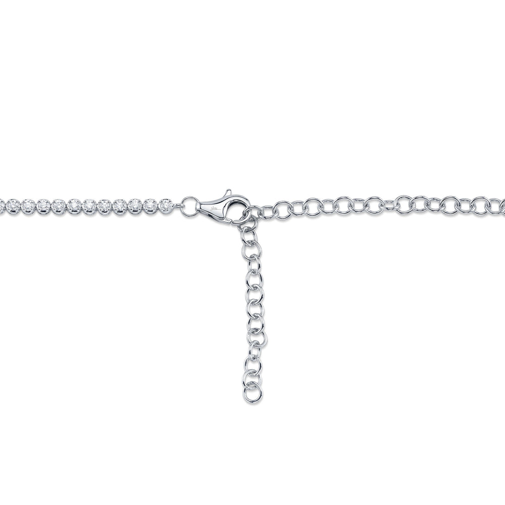4.73Ct 14K W/G Diamond Crown Setting Tennis Necklace