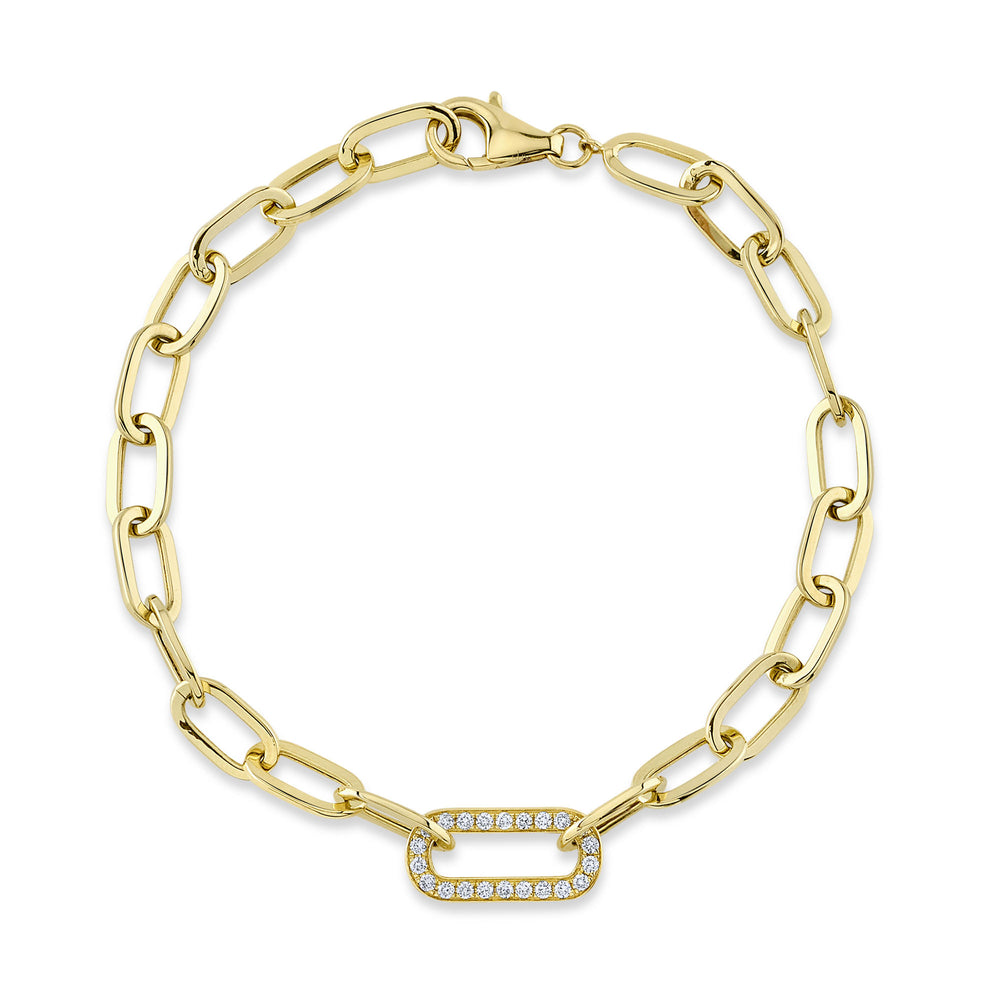 0.20Ct 14K Y/G Diamond Paper Clip Link Bracelet