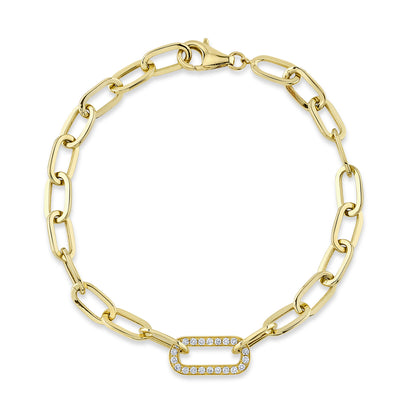 0.20Ct 14K Y/G Diamond Paper Clip Link Bracelet