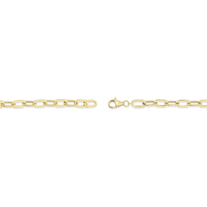 0.20Ct 14K Y/G Diamond Paper Clip Link Bracelet