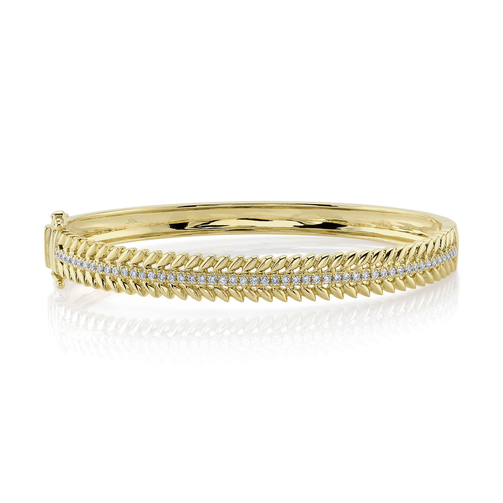 0.50Ct 14K Y/G Diamond Laurel Wreath Bangle