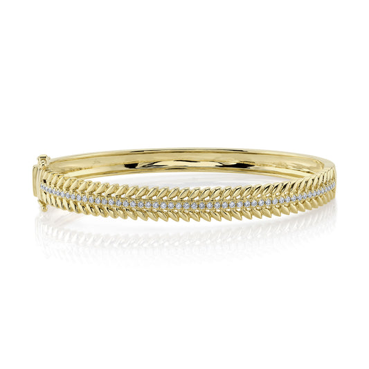 0.50Ct 14K Y/G Diamond Laurel Wreath Bangle