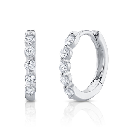 0.24Ct 14K W/G Diamond Huggie Earring