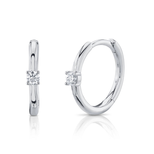 0.08Ct 14K W/G Diamond Huggie Earring
