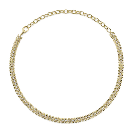 1.40Ct 14K Y/G Diamond Laurel Wreath Necklace