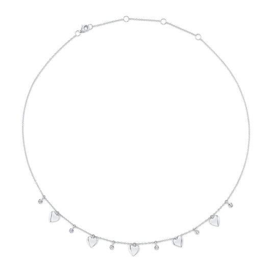 0.12Ct 14K W/G Diamond Heart Necklace