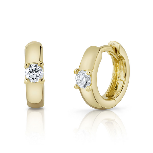 0.17Ct 14K Y/G Diamond Huggie Earring