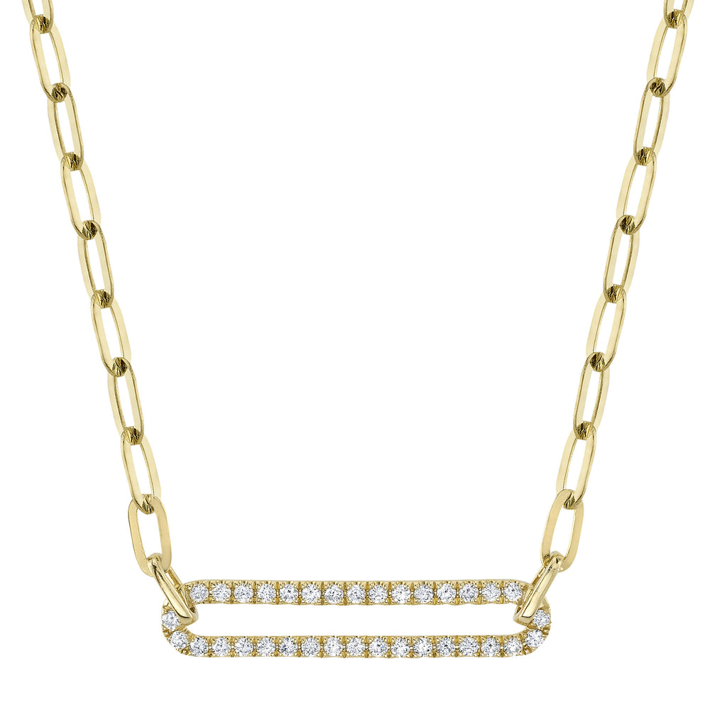 0.26Ct 14K Y/G Diamond Paper Clip Link Necklace