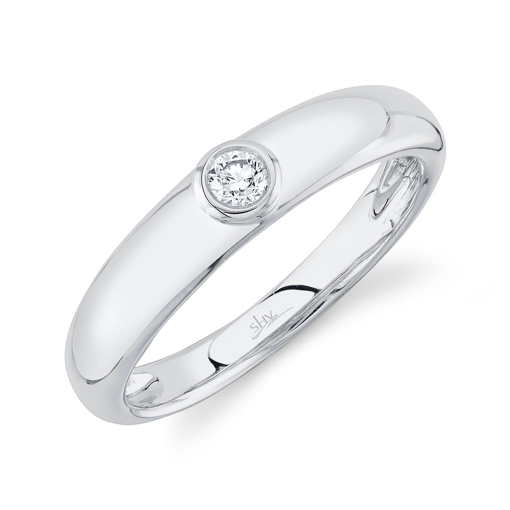 0.10Ct 14K W/G Diamond Bezel Lady's Band