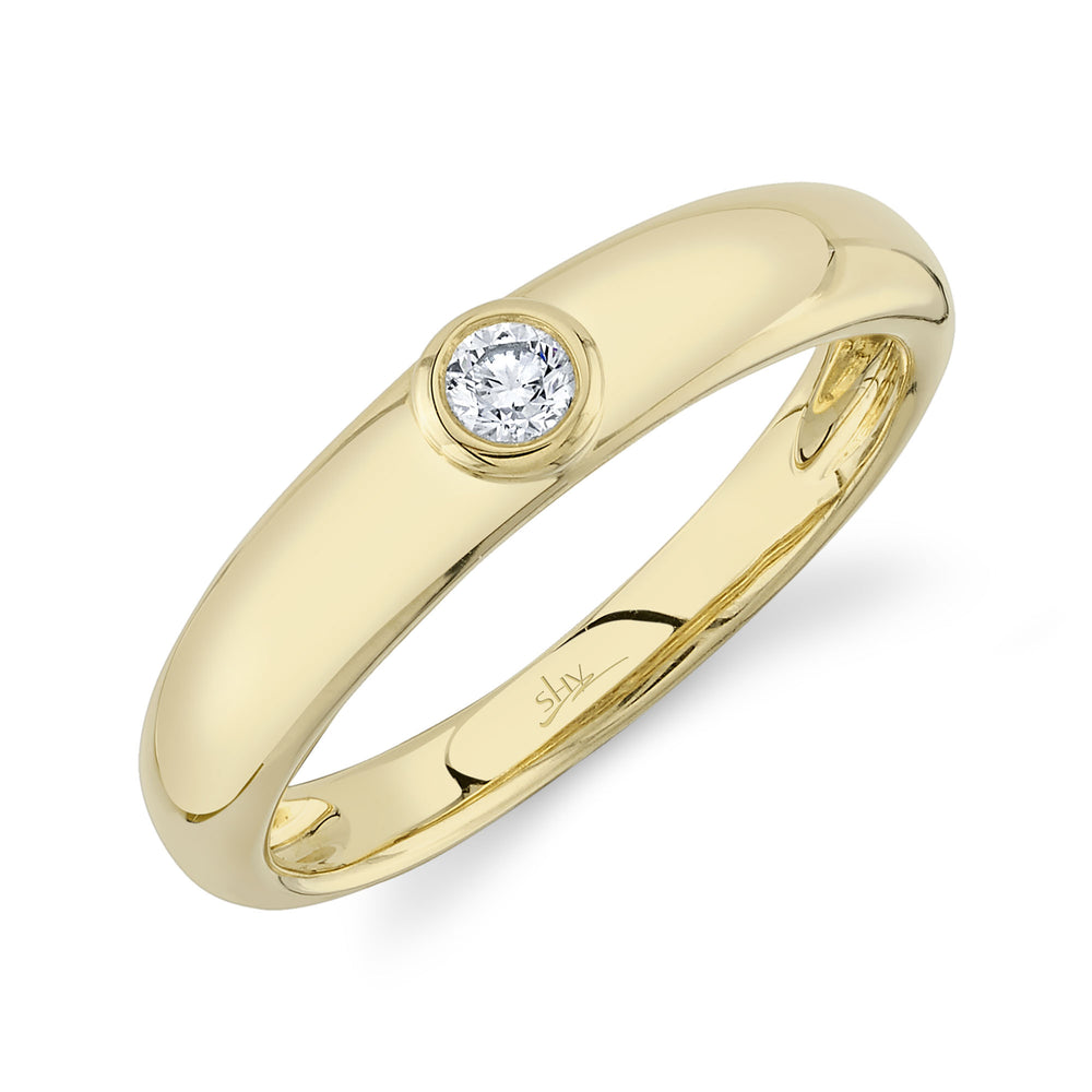 0.10Ct 14K Y/G Diamond Bezel Lady's Band