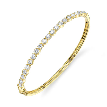 1.88Ct 14K Y/G Diamond Bezel Bangle