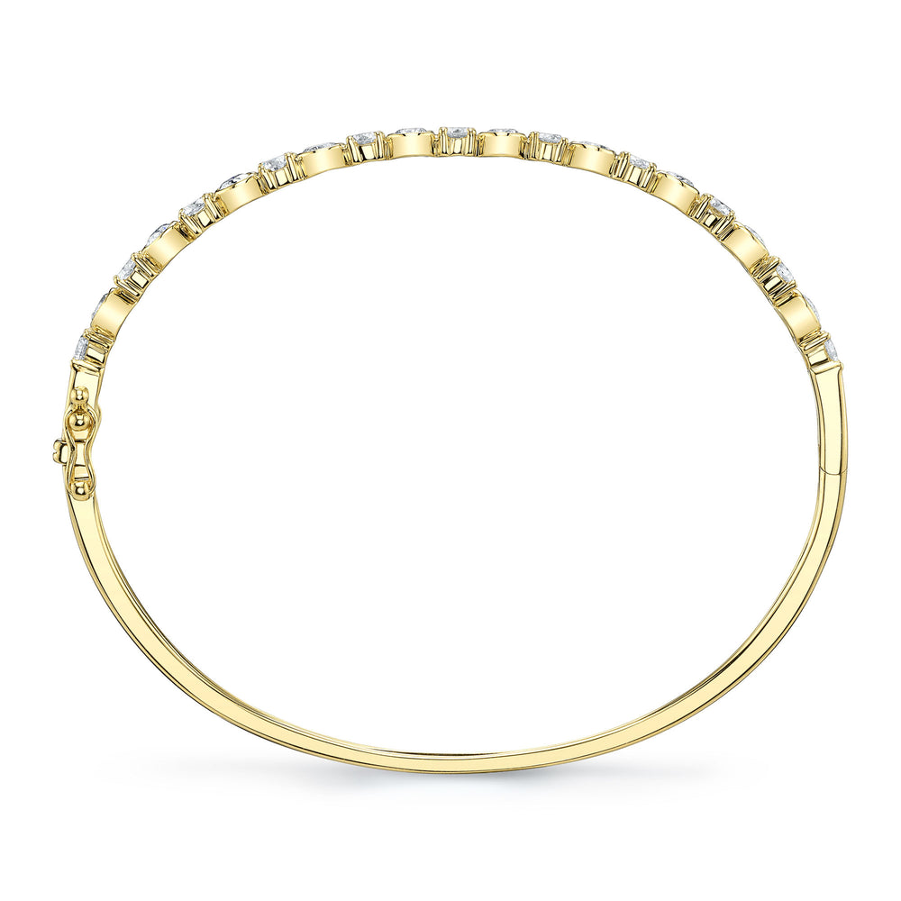 1.88Ct 14K Y/G Diamond Bezel Bangle