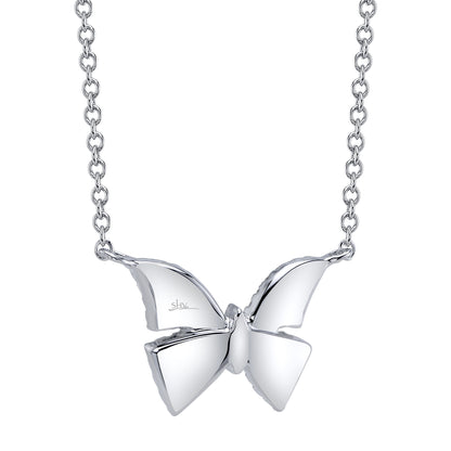 0.15Ct 14K W/G Diamond Butterfly Necklace